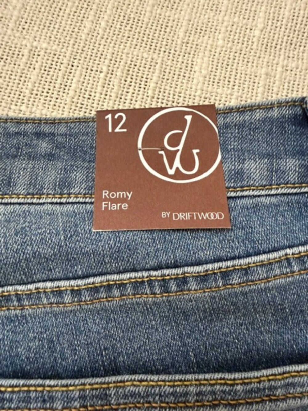 Driftwood Romy Flare Denim Jeans Embroidered Heron Bird Dragonflies Size 12 - Picture 6 of 6